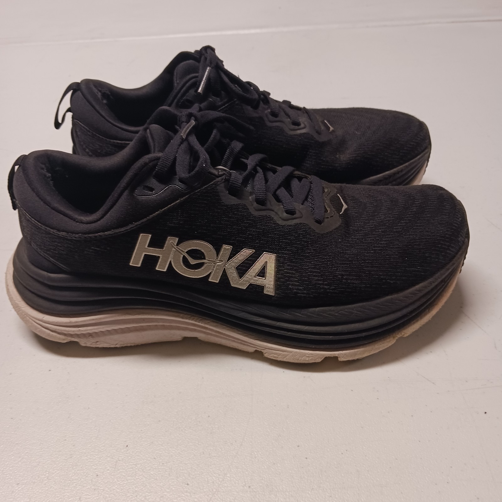 Hoka One One Womens Gaviota 5 1134235 Black Running Shoes Sneakers Sz 7.5B