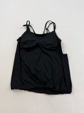 Athleta Tankini Top Womens 34D Black Solid Adjustable Strap Padded Swimwear