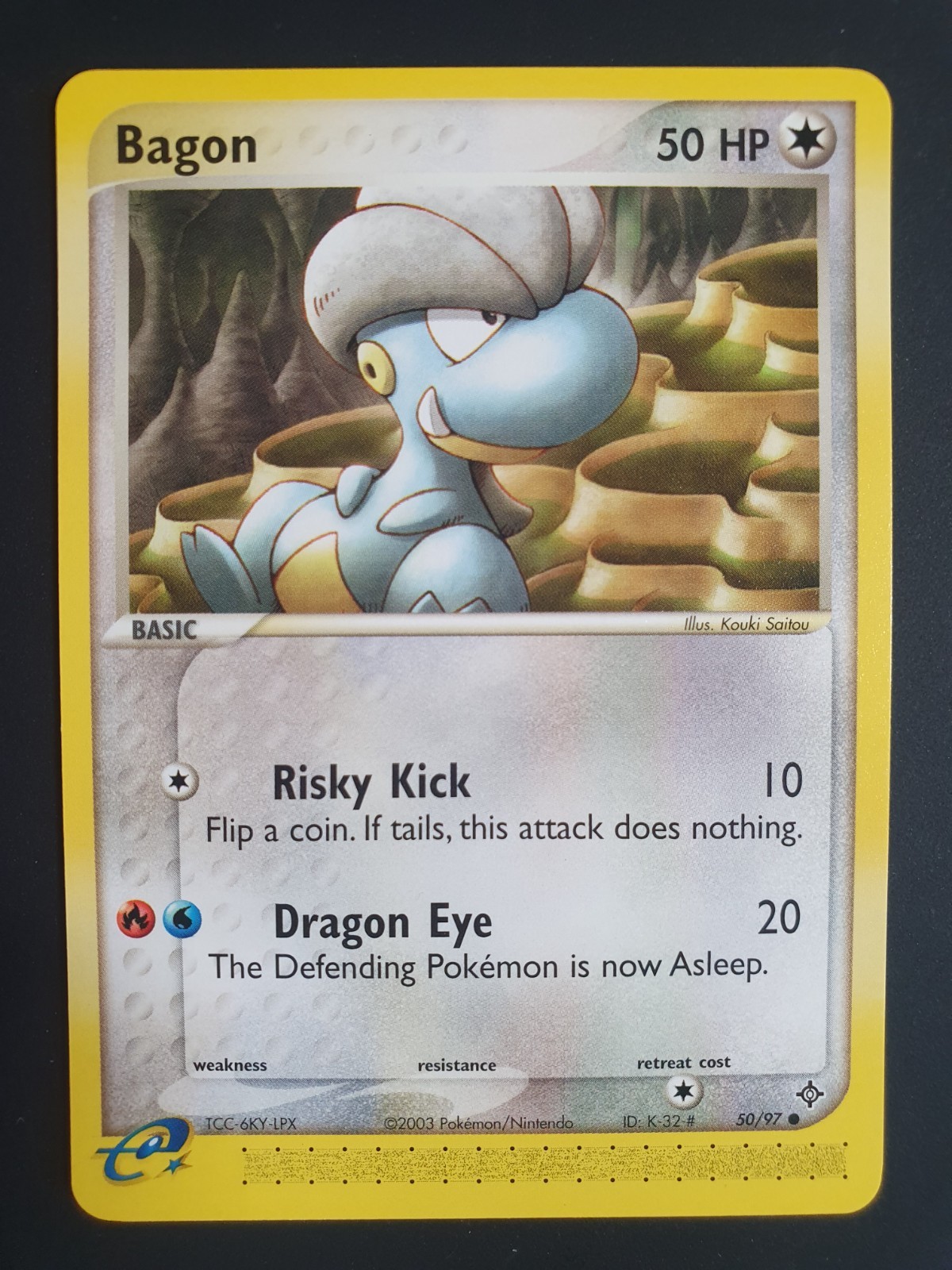 Bagon 50/97 - EX Dragon Set - Pokemon Ereader Card - Near Mint Condition-image