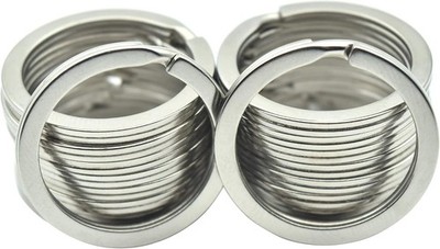 Stylish Silver Keychain Rings - 20 Count of Durable Split Metal Key Rings