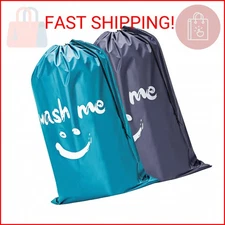 HOMEST 2 Pack XL Wash Me Travel Laundry Bag, Dirty Clothes Organizer, Large Enou