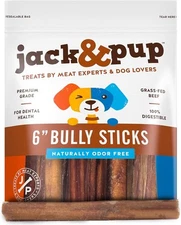 Jack&Pup 6" Bully Sticks for Dogs 12 Count (Pack of 1), Standard 