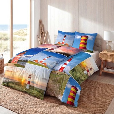 Leuchtturm Bettwäsche Pilsum Falshöft Amrum Sylt etc. 100 % Mikrofaser 135 x 200