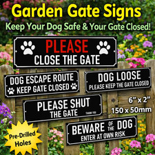 Please close the gate beware of the dog metal garden gate sign plaque dog loose
