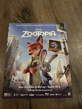 ZOOTOPIA MOVIE Poster Print Ad Photo 10” x 12” Disney SHAKIRA Animation