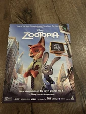 ZOOTOPIA MOVIE Poster Print Ad Photo 10” x 12” Disney SHAKIRA Animation