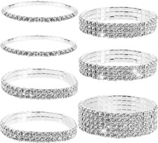 Rhinestone Stretch Bangle Bracelet Set - Stackable Elegance