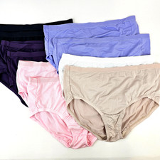 Women's Size 9 Pink Black 10 Pack Soft Breathable Underwear Panties Multipack