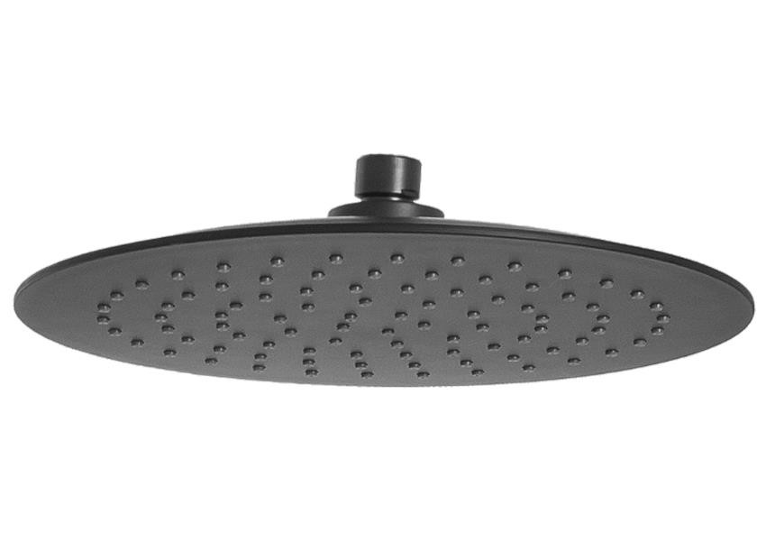 Round Rainfall Shower Head Black Movable Replacement ABS