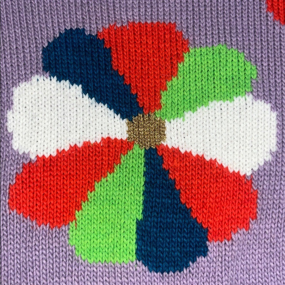 Essentiel Antwerp Eflower Flowers Intarsia Crew Neck Sweater Pullover Lavanda L image 6