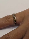 Vintage Twisted Braid Sterling Silver Brutalist Pinky Ring Adjustable Size 4