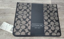 Coach Signature Print Grey Black HTS Ipod/Tablet Case NWT