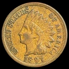 1897 Indian Head Cent - High Detail - Full Liberty Antique US 1c Penny Coin