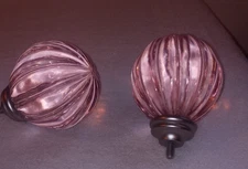 Pottery Barn Girly Pink Jewel Curtain Rod Finials Room Decor - Set Of 2
