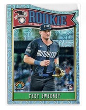 Trey Sweeney 2025 Bowman Chrome Mega Box Mojo Refractor Rookie of the Year Tiger