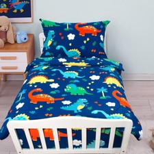 Dinosaur Toddler Bedding Set - 3 Piece Toddler Bed Set for Boys Includes Reve...