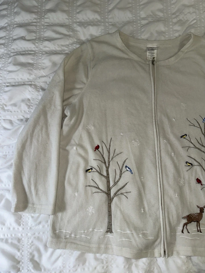 Mujer Invierno Bordado Cremallera Polar Just My Size 1X 16 Foto 4 de 4
