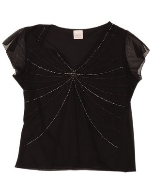 Agenda Damen Bluse Top UK 16 Large schwarz Polyester FB74