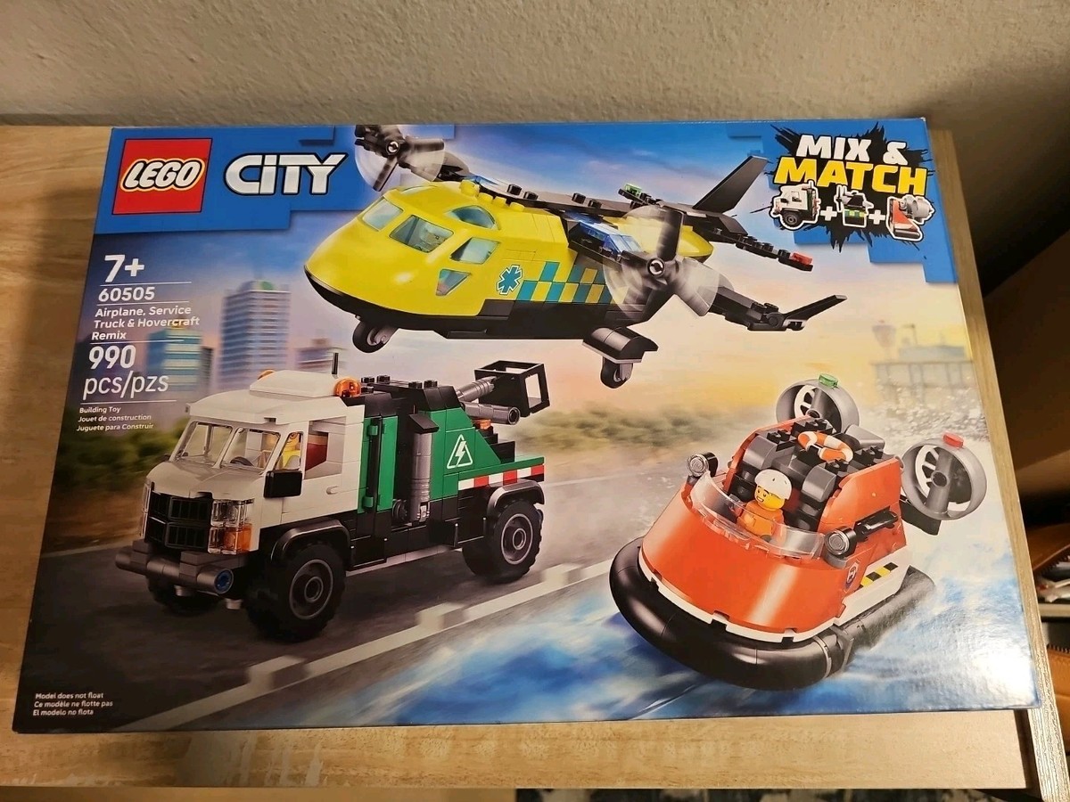 LEGO City 60505 Airplane, Service Truck & Hovercraft Remix Mix And