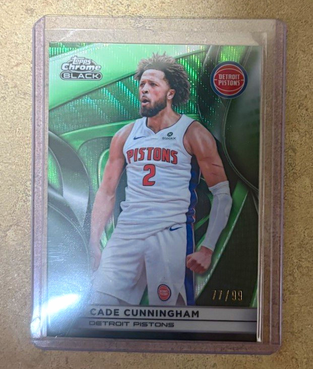 Topps Chrome Black 2025-26 Cade Cunningham Pistons Green Refractor /99