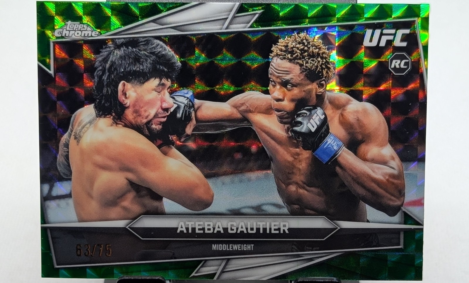 2026 Topps Chrome UFC Ateba Gautier Green Geometric RC #7 /75 | MIDDLEWEIGHT