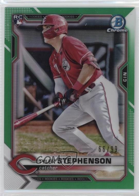 2021 Bowman Chrome Green Refractor 66/99 Tyler Stephenson #87 0us8