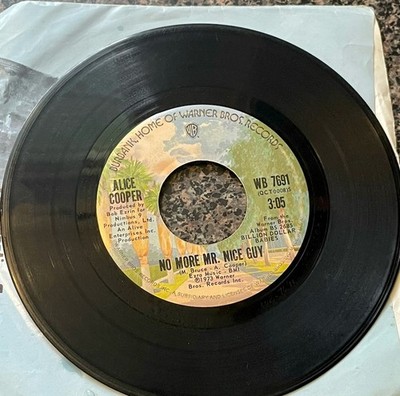 Alice Cooper No More Mr. Nice Guy / Raped And Freezin  45 Rpm Vinyl Free Ship