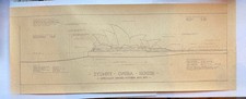 Sydney Opera House Architectural Blueprint Print – Vintage Style, Australia