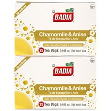 Badia Te de Manzanilla, Spices Chamomile  Anise Tea Bags, 25ct 2 Pack 