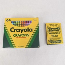 Vintage 1990 Crayola Crayons 64 w/ Sharpener Collector s Colors Tin