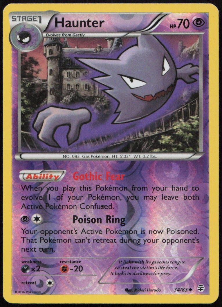 Haunter 34/83 NM Generations Uncommon Reverse Holo Pokemon