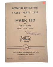 Villiers Motorcycle Mark 13D operating instructions & spare parts list