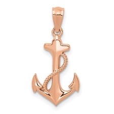 14K Rose Gold Anchor Pendant