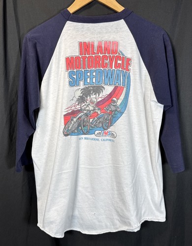 ✨80s VINTAGE INLAND MOTORRAD SPEEDWAY FLAT TRACK RACING T-SHIRT GR. M✨ - Bild 9 von 16