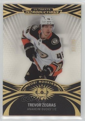 2021 Upper Deck Ultimate Collection Introductions Black 11/25 Trevor Zegras 03uh
