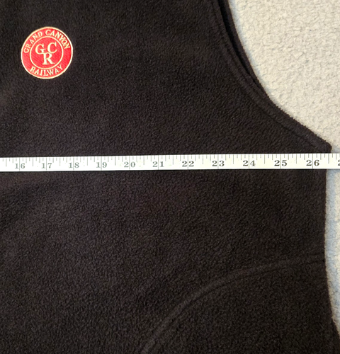 Grand Canyon Railway Embroidered Polar Fleece Vest Men's XL - Black - Made USA - Picture 6 of 10