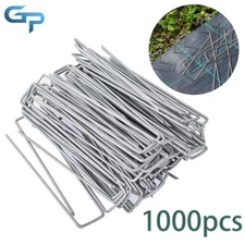 1000 Pack 6" Landscape Staples Garden Stakes Galvanized Sod Staples 11 Gauge