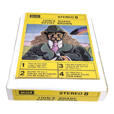 TESTED & REBUILT! SAVOY BROWN Lion's Share BOXED 1973 | A- | 8-track cartridge