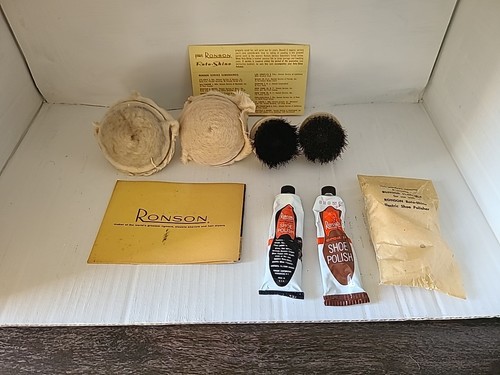 Vintage 1950 Ronson Roto Shine Magnetic Electric Shoe Polisher Kit - Picture 8 of 13