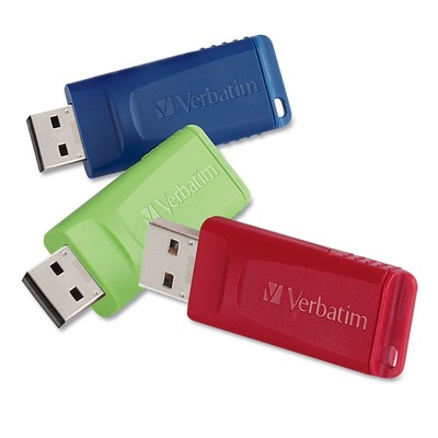 Verbatim 99122 Store N' Go 16 GB USB Flash Drives - Assorted (3/Pack) New