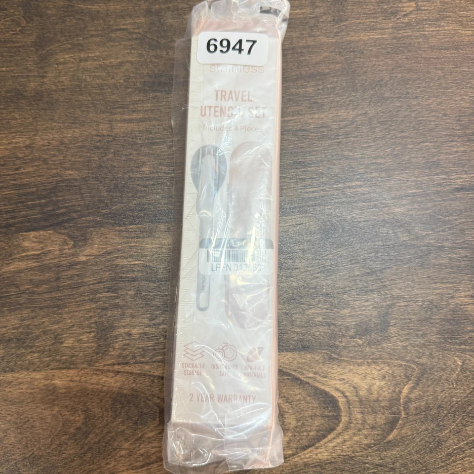 JUEGO DE UTENSILIOS DE CERÁMICA GRANERO ADOLESCENTE BENTGO ACERO INOXIDABLE REUTILIZABLE VIAJE ~ ORO ROSA Foto 4 de 4