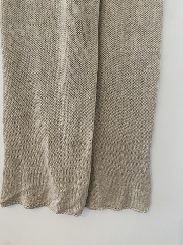 ZARA Crochet Knit Wide Leg Pants Linen Lyocell Neutral Natural Trousers Size L - Picture 4 of 9