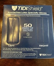 Exam Glove TidiShield® Large NonSterile Latex Extended Cuff Length