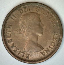 1955 Canada Small Cent Coin Bronze 1c BU/PL Canadian Penny Maple Leaf Red Brown