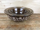 Vintage PYREX Amber Festive Harvest Brown Glass Nesting Bowls Set Of 3