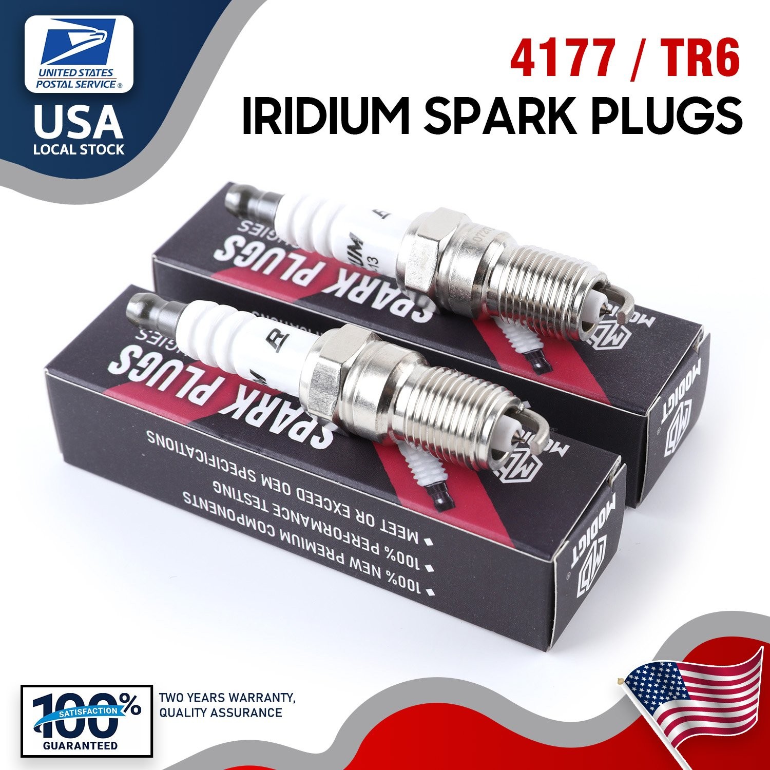 Fit NGK TR6 #4177 Spark Plugs - Set of 2 for LS Engines LS1 LS3 OEM Quality NEW