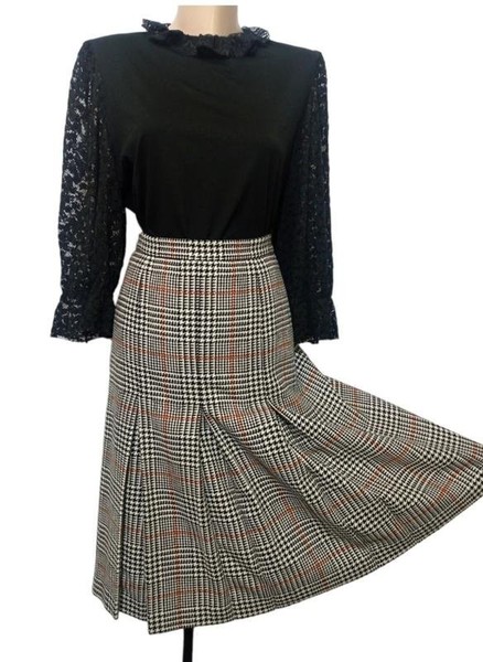 Women Peter Hahn Skirt Black Wool 38 / M / 46 #C8R2
