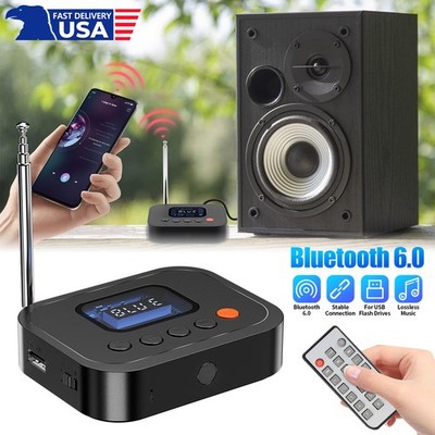 LCD Bluetooth 6.0 Audio Receiver FM Radio 3.5Mm AUX/USB/U Disk Bluetooth Adapter
