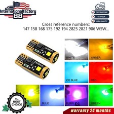 T10 194 168 2825 W5w Led License Plate Bulbs 2pcs White Red Blue