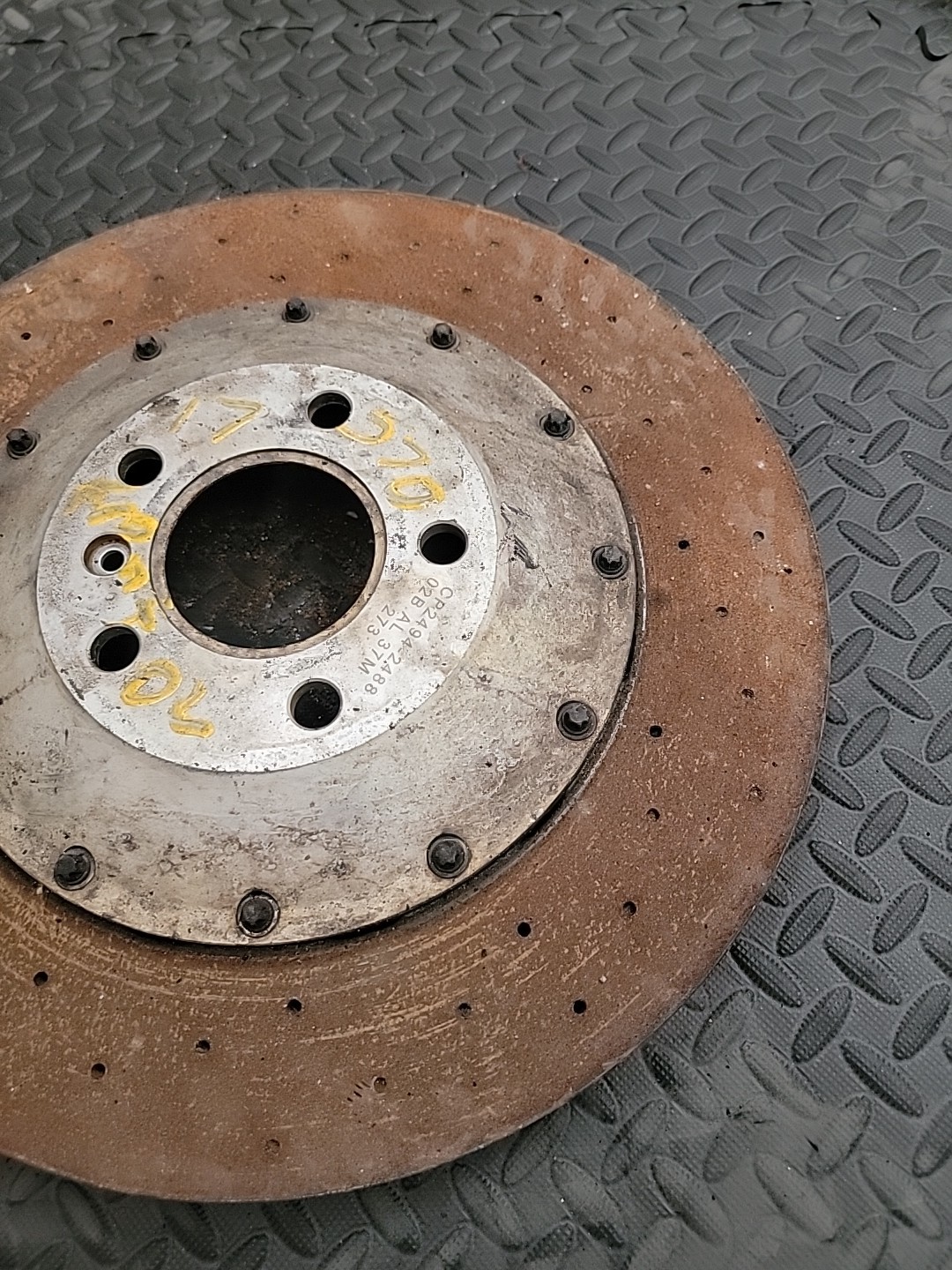 2017 MCLAREN 570gt FRONT Left BRAKE DISC ROTOR STEEL DRILLED CP2494-2488